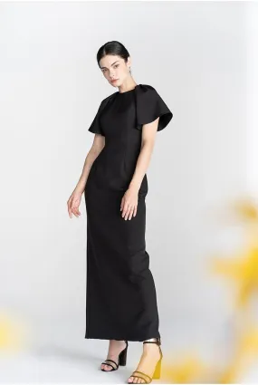 Simple elegant minimalist LBD black backleess flip dress - Suila