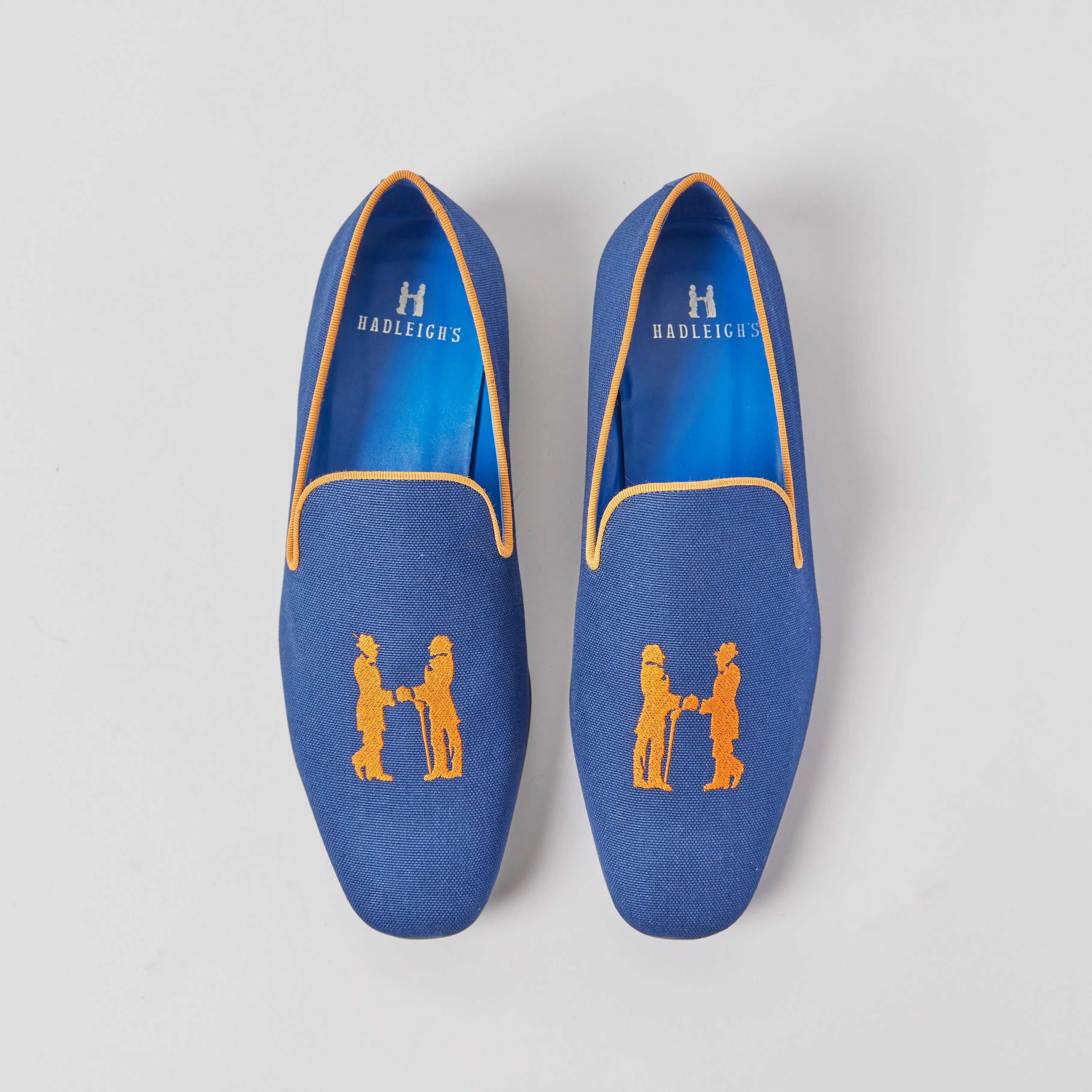 Slipper in Blue with Orange Logo