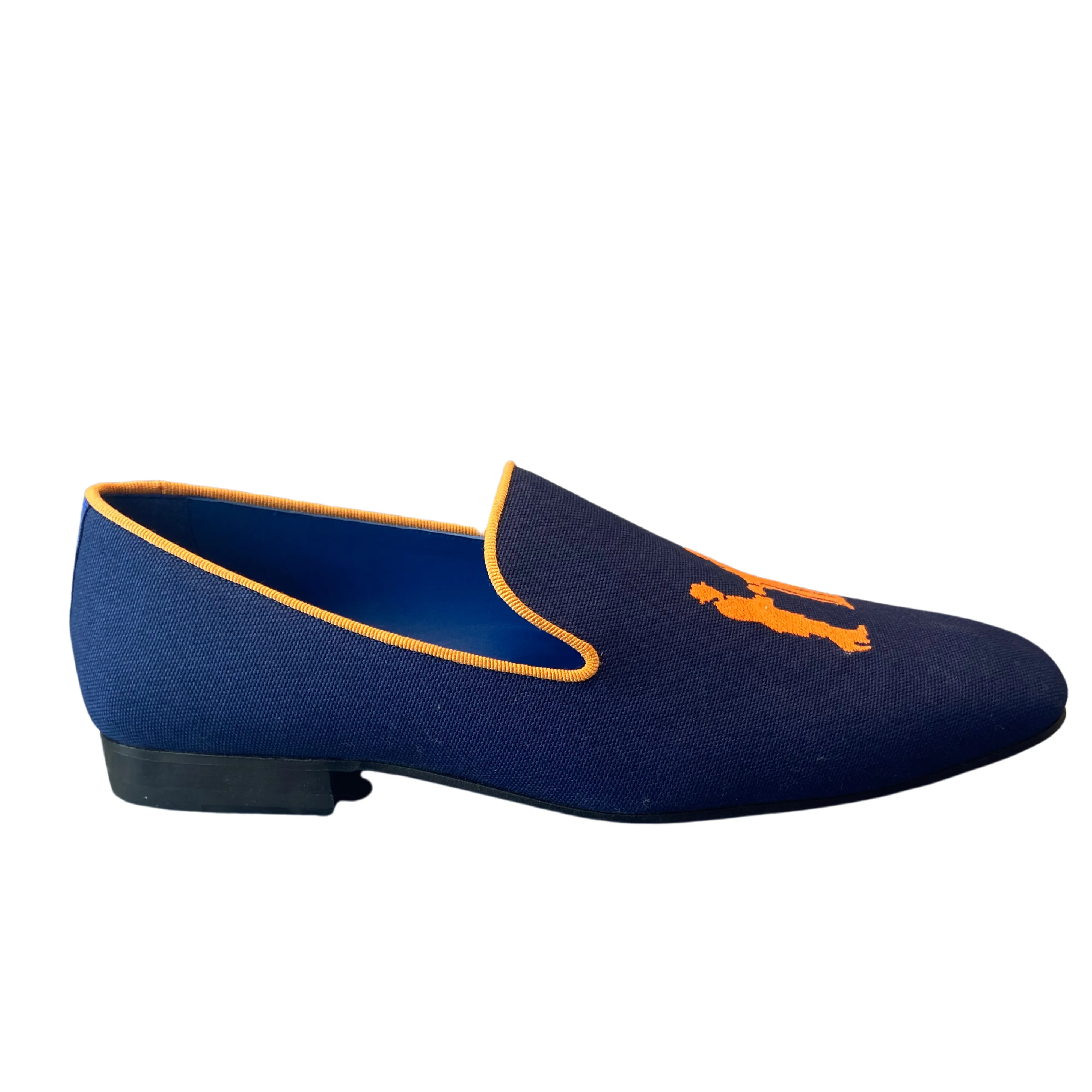 Slipper in Blue with Orange Logo