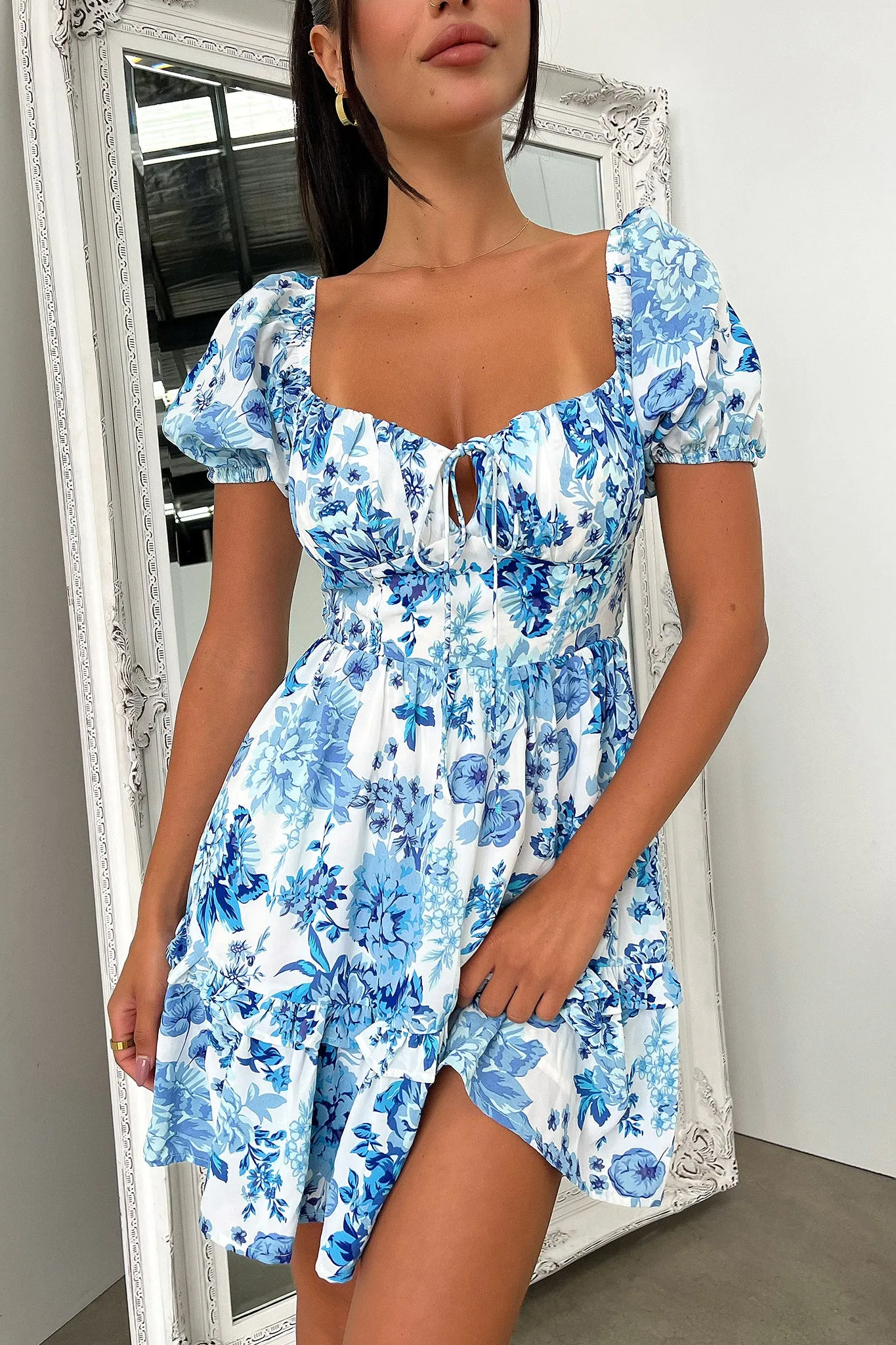 Taleah Mini Dress - Blue Floral