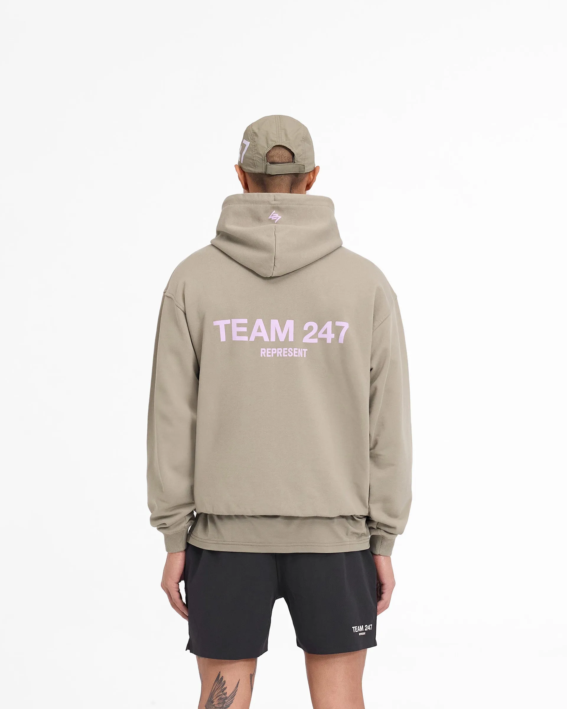 Team 247 Oversized Hoodie - Khaki Lilac