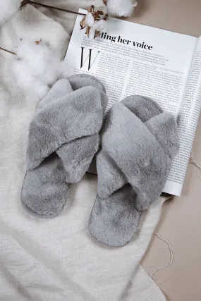 Tranquil Fluffy Slippers Grey