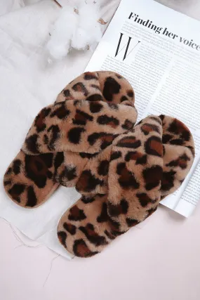 Tranquil Fluffy Slippers Leopard