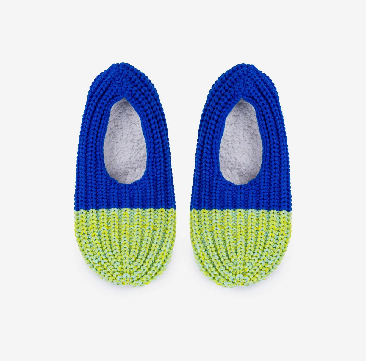 Verloop: Colorblock Knit Slippers - Cobalt Yellow