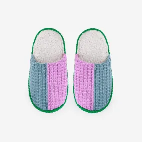 Verloop: Colorblock Slide Slippers - Stone Blue Lilac