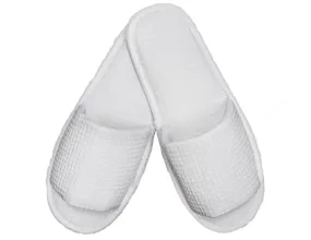 Wholesale Open Toe White Waffle Adult Slippers