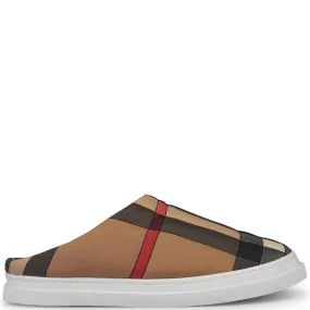 Womens Burberry Homie Check Slippers