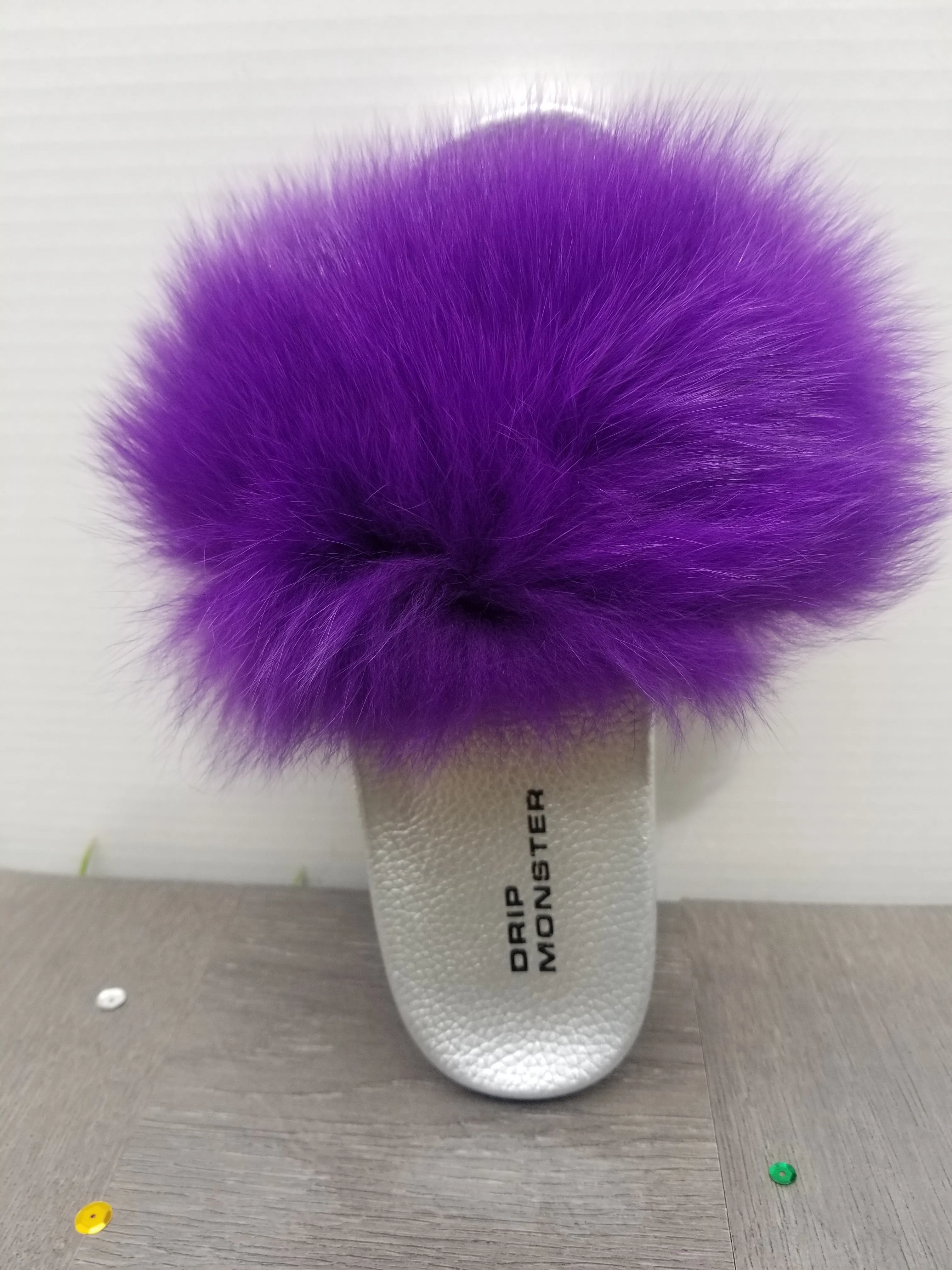 Womens fur style fluffy house slippers-Soft and Plush