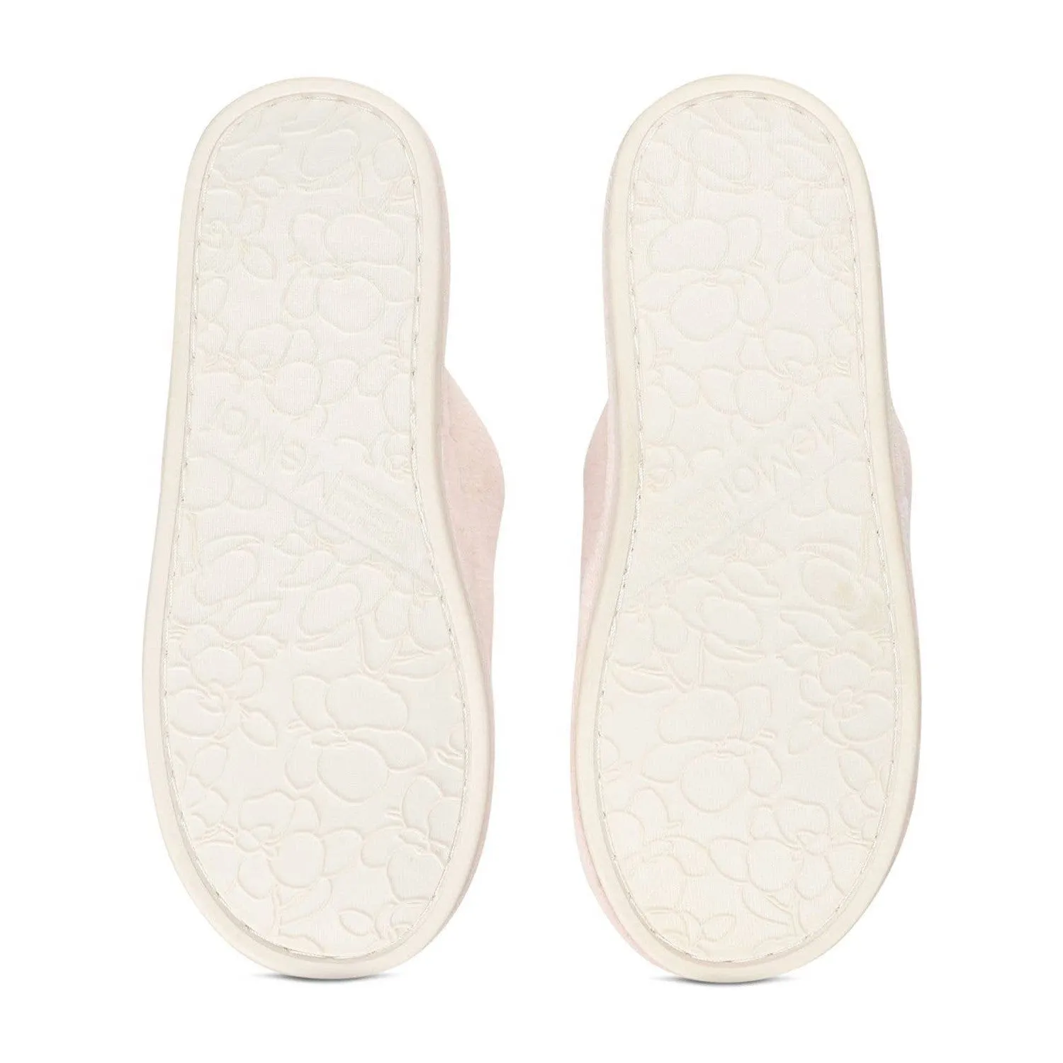 Women's I Love Paris Plush Slippers in Pale Blush | Indoor Slip-on Lady Slippers [Sizes S-L]