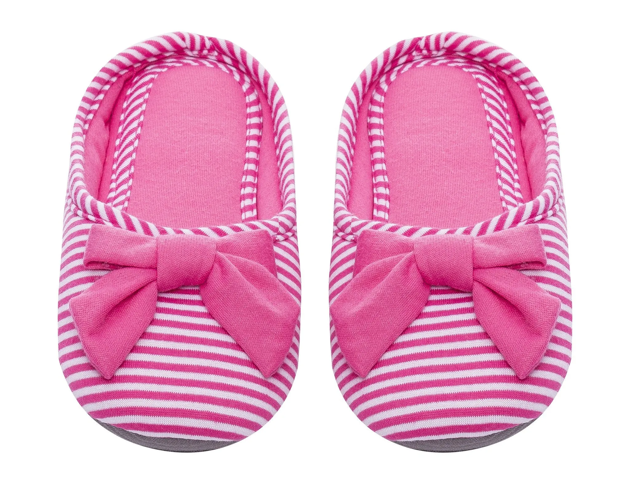 Women's Slip On Striped Slipper with Accent Bow