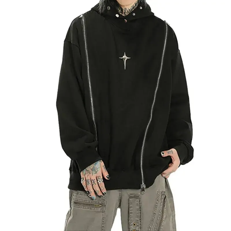 Y2k Retro Star Logo Zippers Hoodie